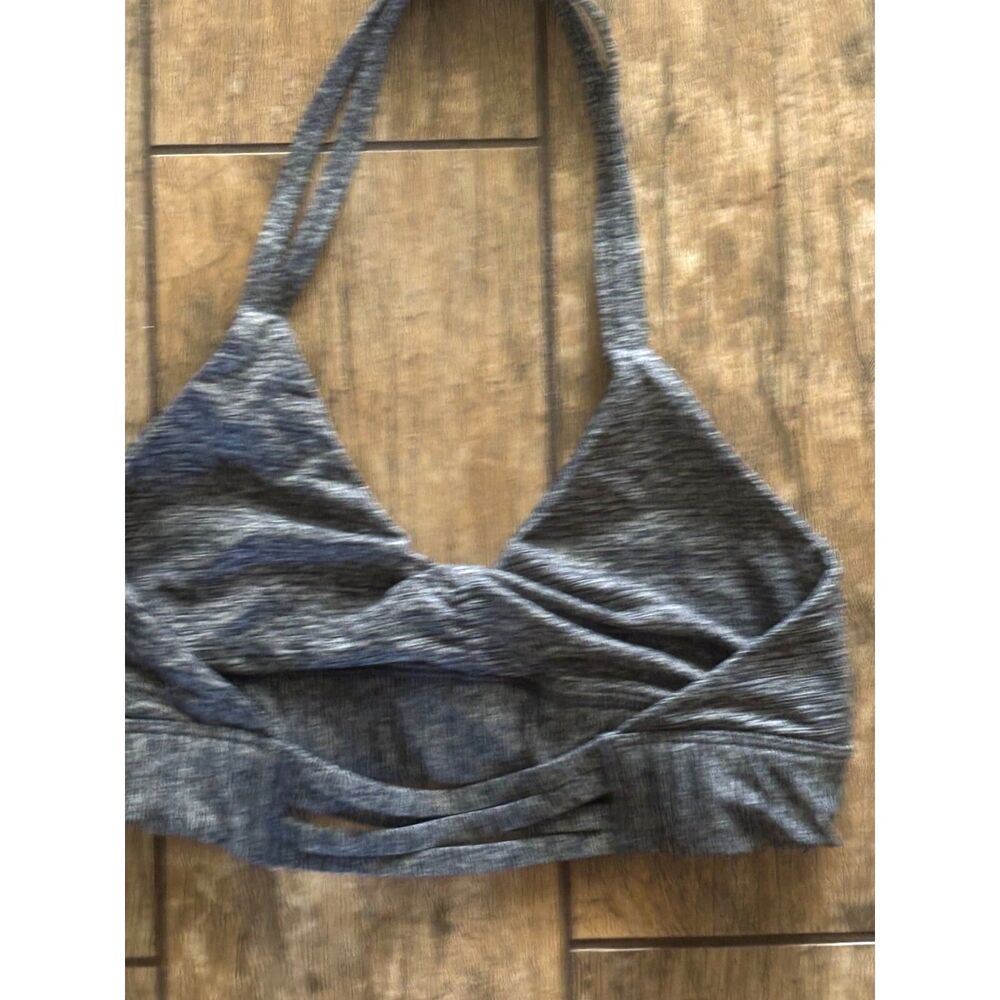Victoria's Secret Pink Ultimate Sports Bra Halter Top Small S Grey Black - Picture 2 of 4